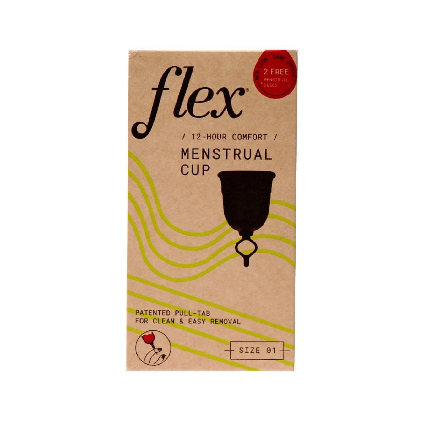 slide 1 of 5, Flex Beginner Slim Fit Menstrual Cup + Menstrual Discs - 3ct, 3 ct