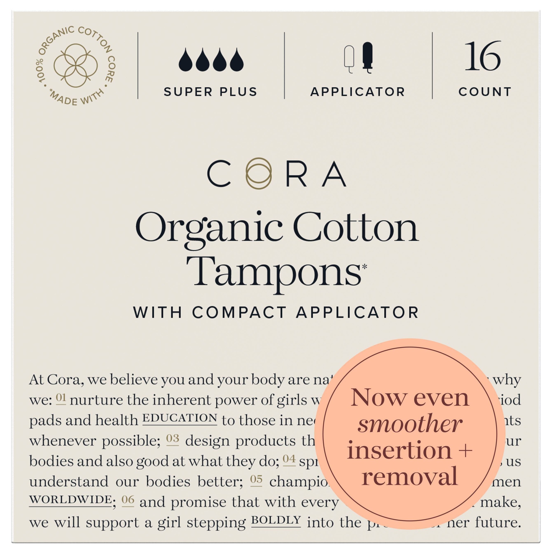 Organic Cotton Tampons - Super Absorbency
