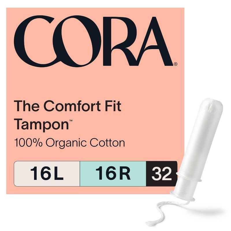 slide 1 of 5, Cora Organic Cotton Tampons Mix Pack - Light/Regular Absorbency - 32ct, 32 ct