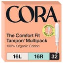 Cora Organic Cotton Tampons Multipack - Light/Regular Absorbency - 32ct