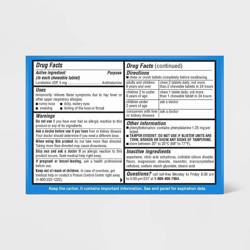 slide 3 of 4, Children's Dye-Free Loratadine Allergy Relief Chewable Tablets - Bubblegum - 30ct - up&up™, 30 ct