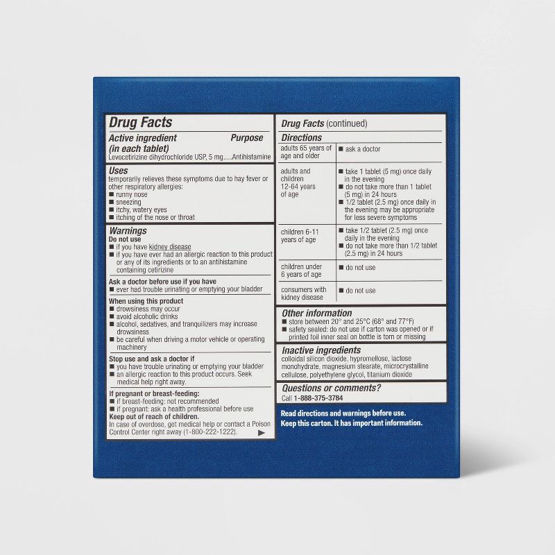 slide 3 of 4, Levocetirizine Allergy Relief Tablets - 35ct - up&up™, 35 ct
