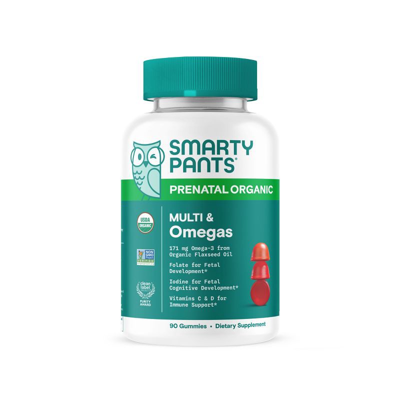 slide 13 of 13, SmartyPants Organic Prenatal Multi & Vegetarian Omega 3 & Folate Gummy Vitamins - 90 ct, 90 ct