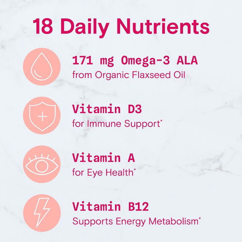 slide 4 of 12, SmartyPants Organic Women's Multi & Vegetarian Omega 3 Gummy Vitamins with D3, C & B12 - 90 ct, 12 x 90 ct