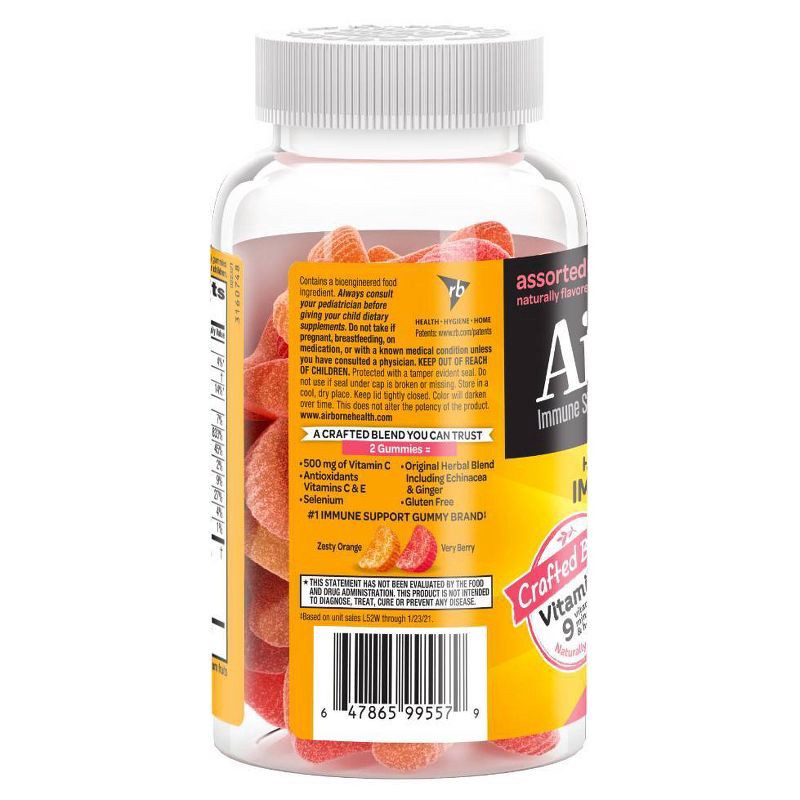 slide 5 of 8, Airborne Kids Multivitamin Gummies with Zinc - 63ct, 63 ct