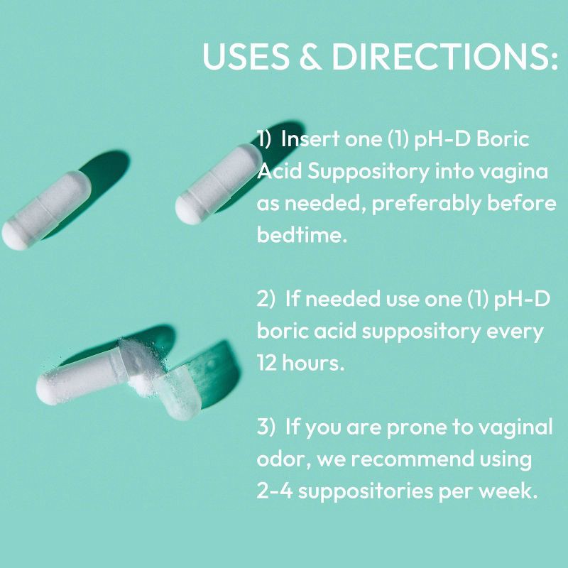 slide 9 of 9, pH-D Feminine Health Boric Acid Vaginal Suppositories - 24ct, 24 ct