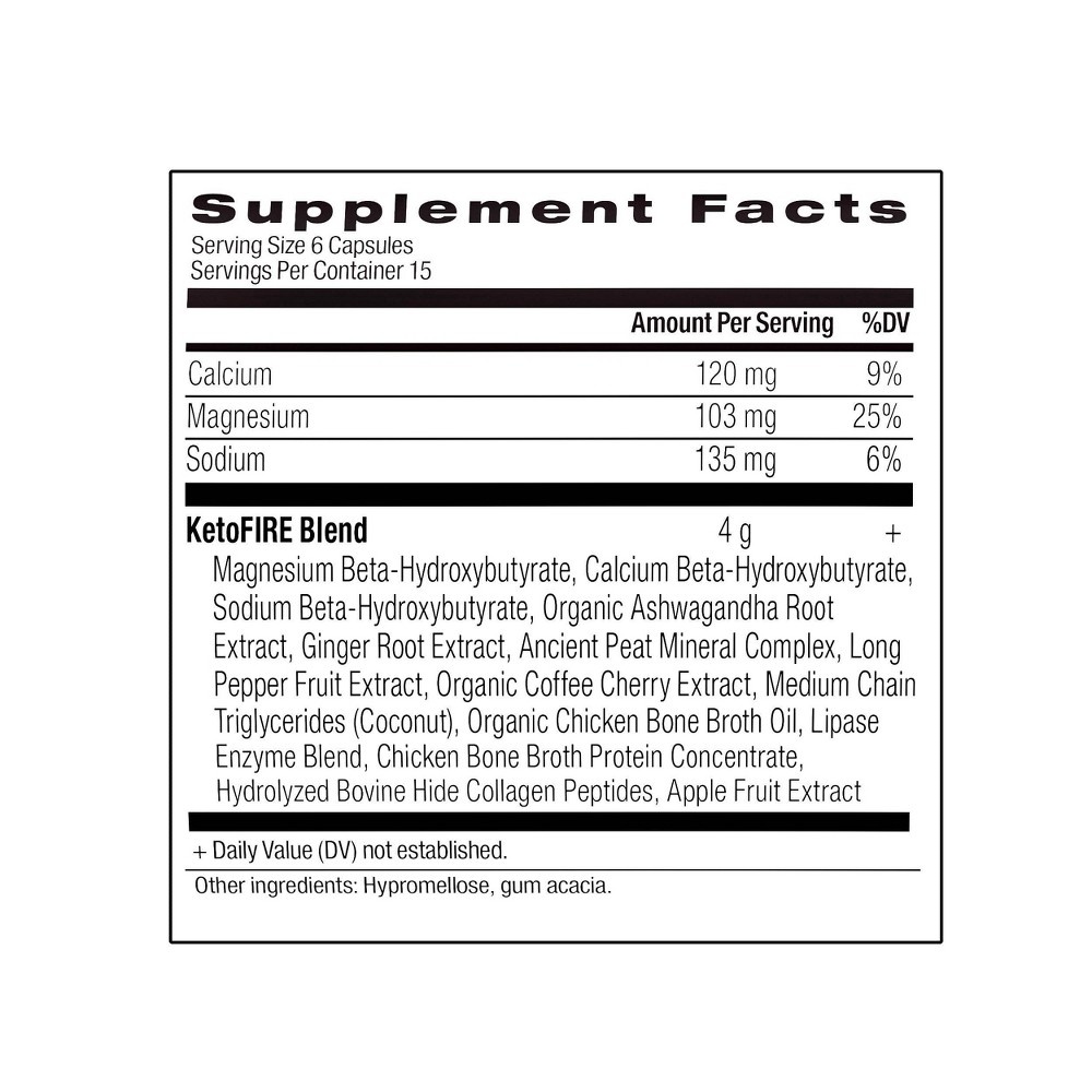 slide 8 of 8, Ancient Nutrition KetoFIRE Weight Loss Supplement Capsules, 90 ct