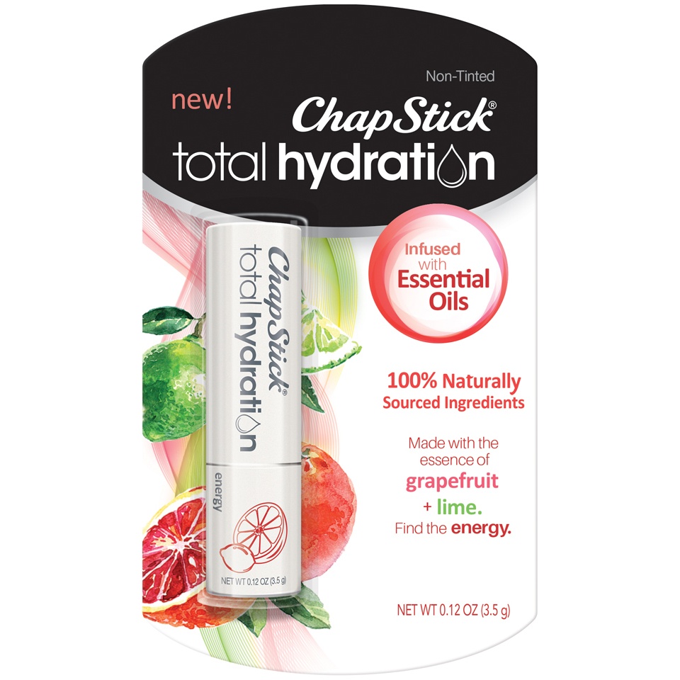 slide 1 of 6, ChapStick Total Hydration Essential Oils Lip Balm Energy, 0.12 oz