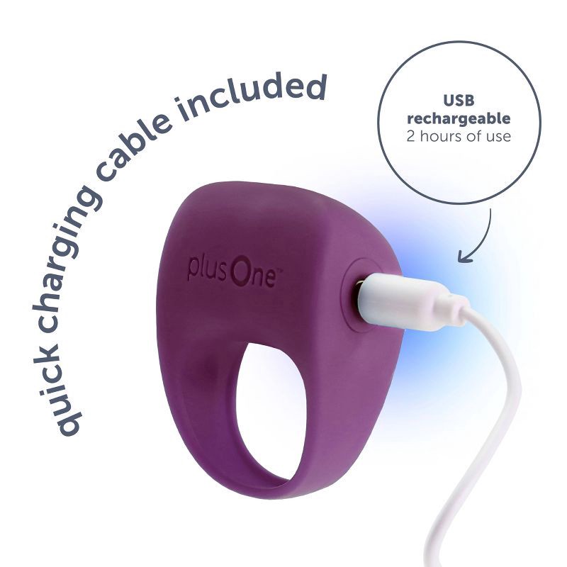 slide 4 of 10, plusOne Waterproof and Rechargeable Vibrating Ring, 1 ct