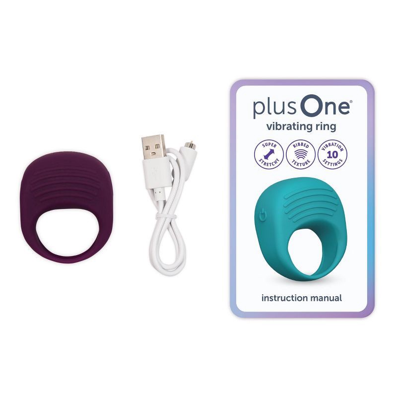 slide 9 of 10, plusOne Waterproof and Rechargeable Vibrating Ring, 1 ct