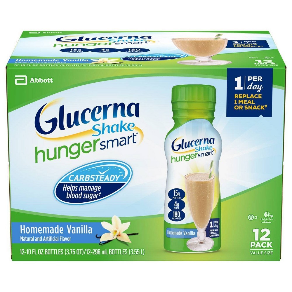 slide 5 of 5, Glucerna HungerSmart Nutrition Shake - Vanilla /, 12 ct; 8 fl oz