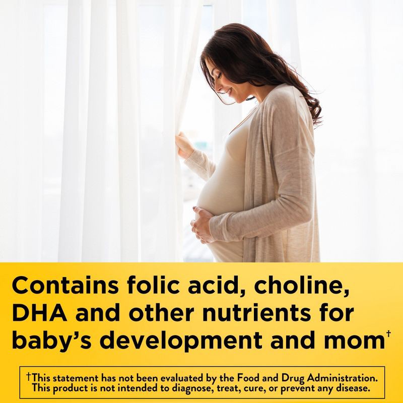 slide 7 of 7, Nature Made Prenatal Gummies, DHA, Folic Acid, Choline, Prenatal Vitamins + Minerals Supplement - 60ct, 60 ct