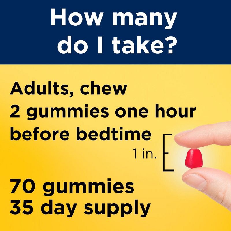 slide 6 of 9, Nature Made Melatonin Maximum Strength 100% Drug Free Sleep Aid for Adults 10mg per serving Gummies - 70ct, 70 ct; 10 mg