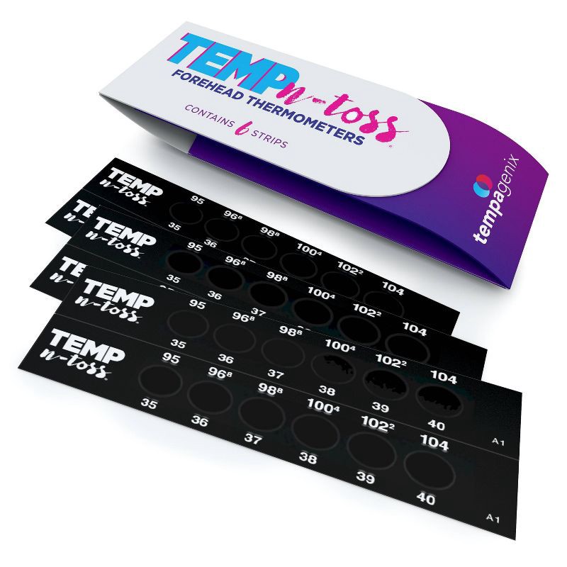 slide 5 of 5, Tempagenix Temp-N-Toss Disposable Forehead Thermometer Strips - 6ct, 6 ct