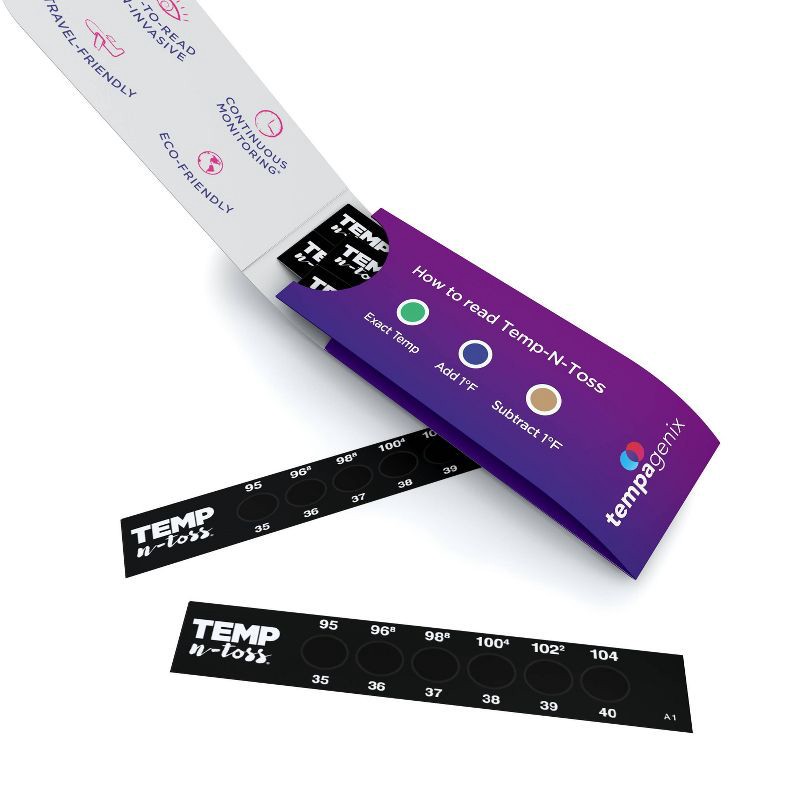slide 2 of 5, Tempagenix Temp-N-Toss Disposable Forehead Thermometer Strips - 6ct, 6 ct
