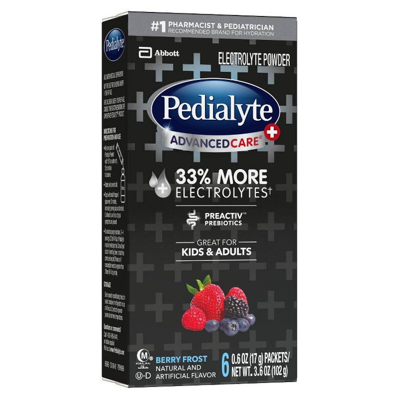 slide 4 of 6, Pedialyte Advanced Care Electrolyte Powder - Berry Frost - 3.6oz, 3.6 oz