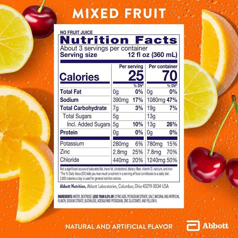 slide 7 of 8, Pedialyte Electrolyte Solution Hydration Drink - Mixed Fruit - 33.8 fl oz, 33.8 fl oz