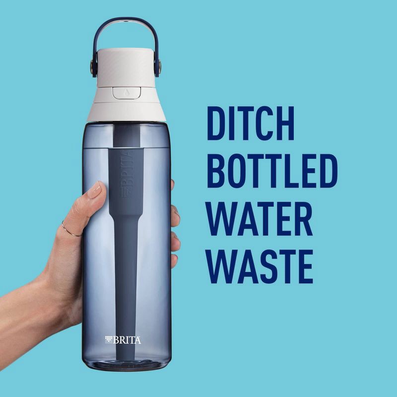 slide 7 of 10, Brita Premium 26oz Filtering Water Bottle with Filter - Night Sky: Reusable Plastic, 2-Month Filter Life, 0.25 Purification Time, 26 oz