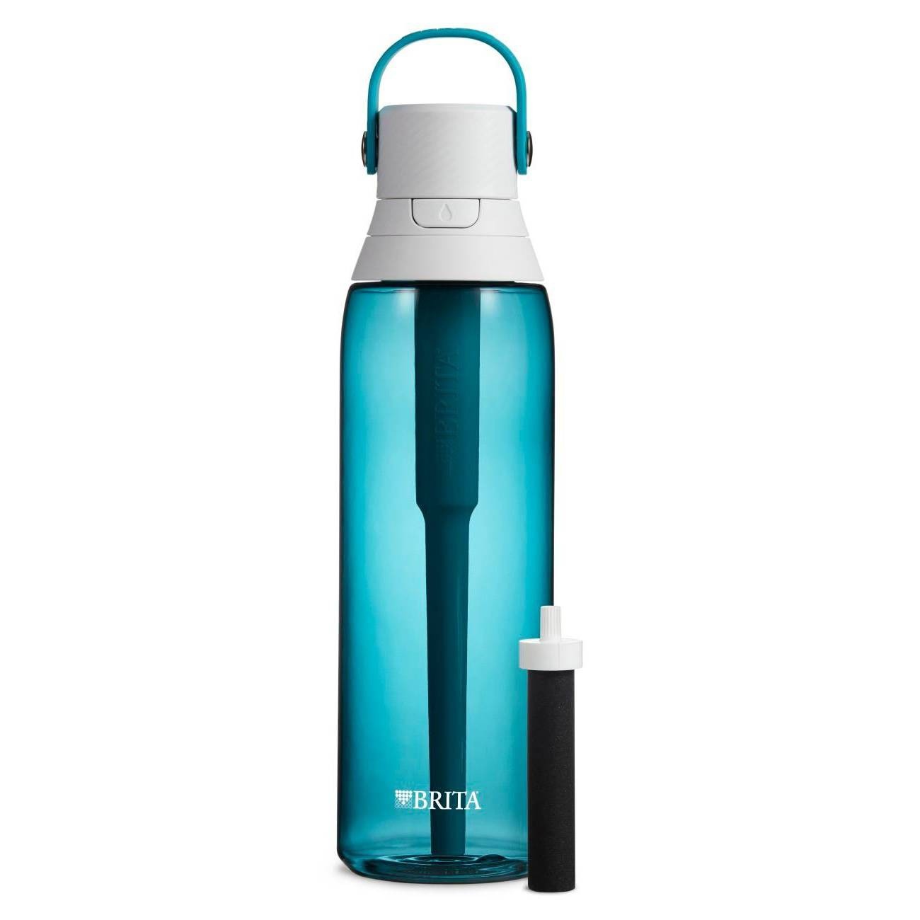 slide 1 of 7, Brita Premium 26oz Filtering Water Bottle with Filter - Seaglass, 26 oz