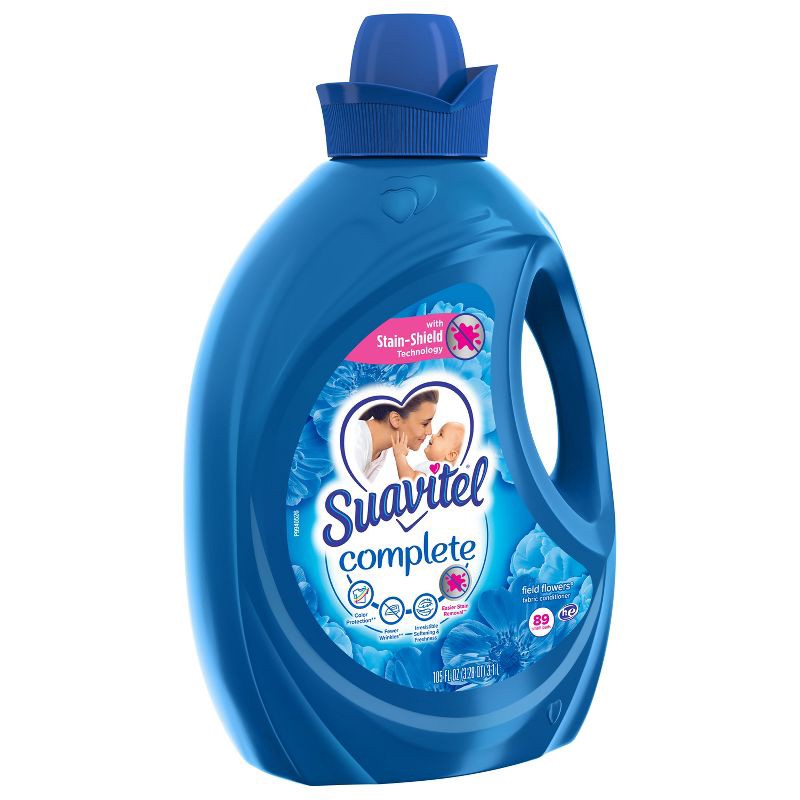 slide 4 of 9, Suavitel Complete Scented Liquid Fabric Softener and Conditioner - Field Flowers - 105 fl oz, 105 fl oz