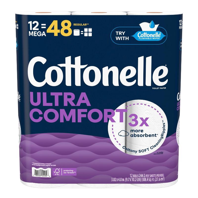 slide 2 of 9, Cottonelle Ultra Comfort Toilet Paper - 12 Mega Rolls, 1 ct
