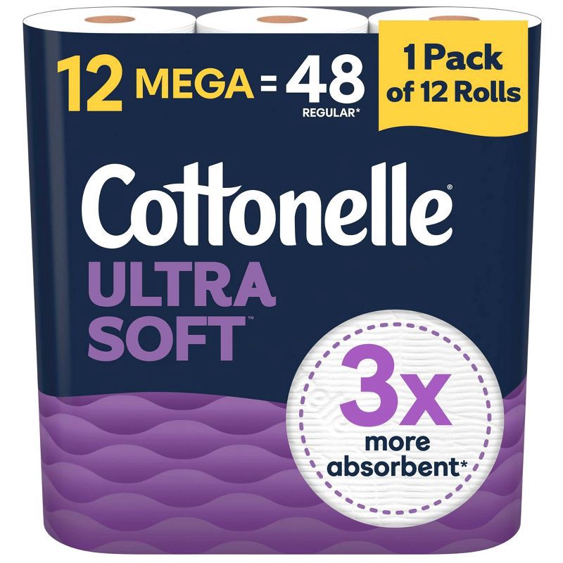 slide 1 of 8, Cottonelle Ultra Soft Toilet Paper - 12 Mega Rolls, 12 rolls