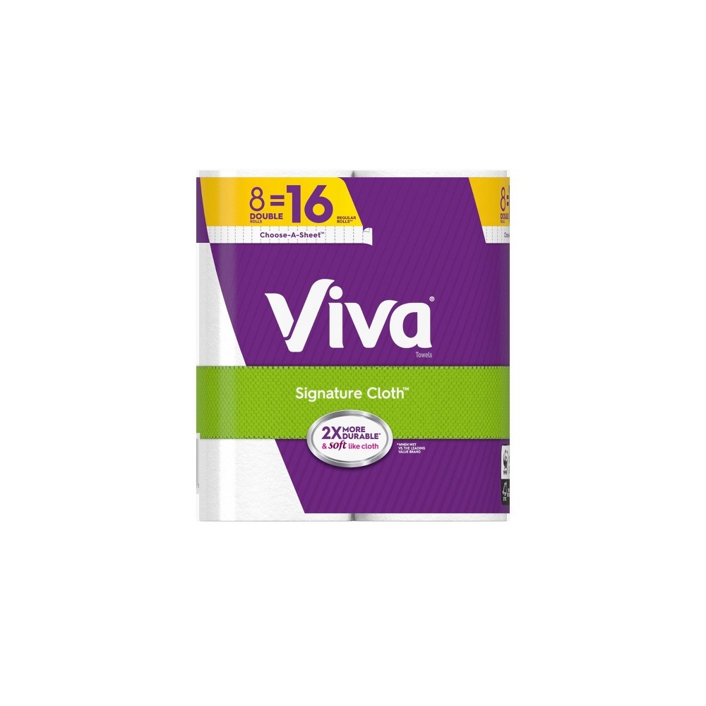 slide 9 of 9, Viva Choose-a-Sheet Paper Towels Double Rolls, 8 ct