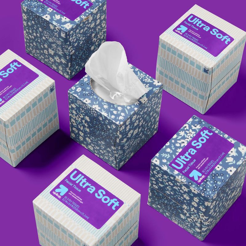 slide 2 of 4, Ultra Soft 3-Ply Facial Tissue - 6pk/390ct - up&up™, 6 ct, 390 ct