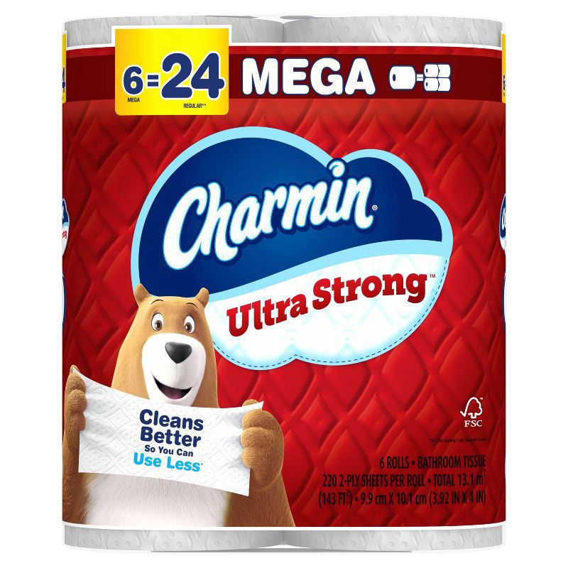 slide 14 of 16, Charmin Ultra Strong Toilet Paper - 6 Mega Rolls, 1 ct