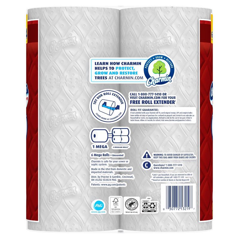 slide 15 of 16, Charmin Ultra Strong Toilet Paper - 6 Mega Rolls, 1 ct