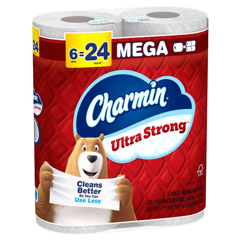 slide 16 of 16, Charmin Ultra Strong Toilet Paper - 6 Mega Rolls, 1 ct