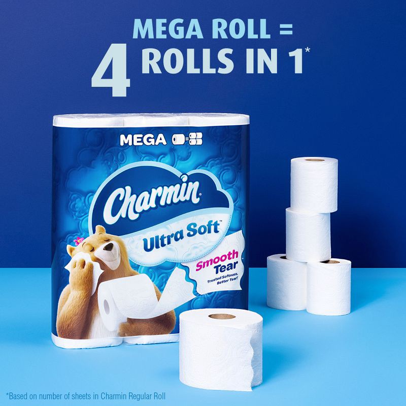 slide 3 of 13, Charmin Ultra Soft Toilet Paper - 6 Mega Rolls, 1 ct