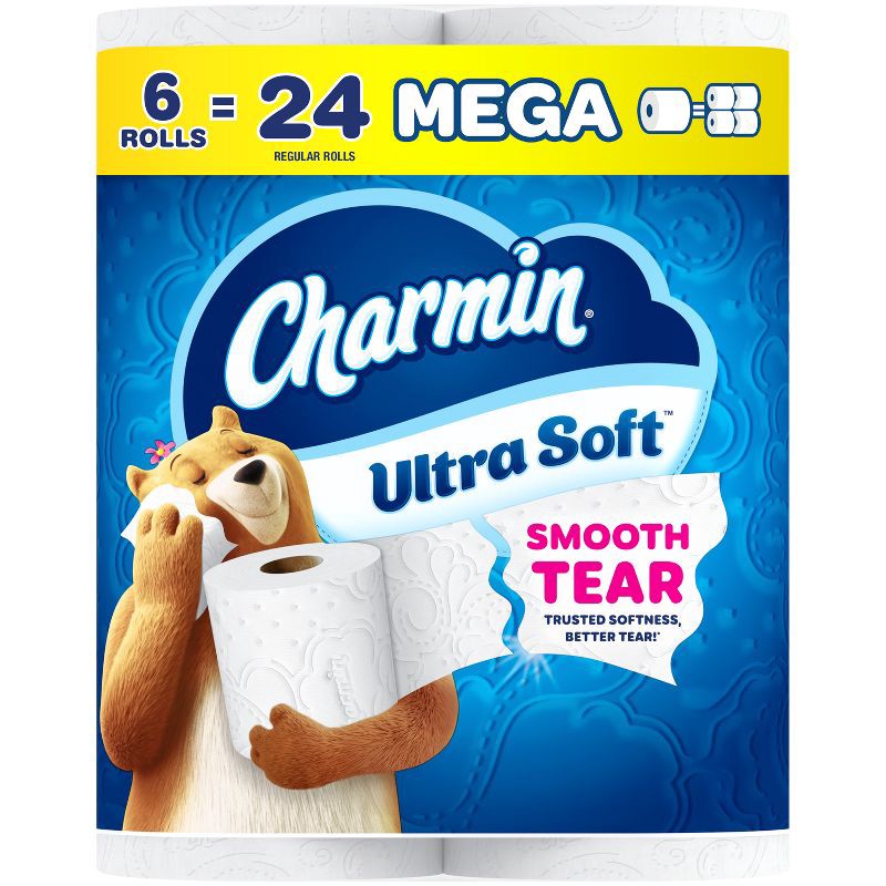 slide 1 of 16, Charmin Ultra Soft Toilet Paper - 6 Mega Rolls, 1 ct