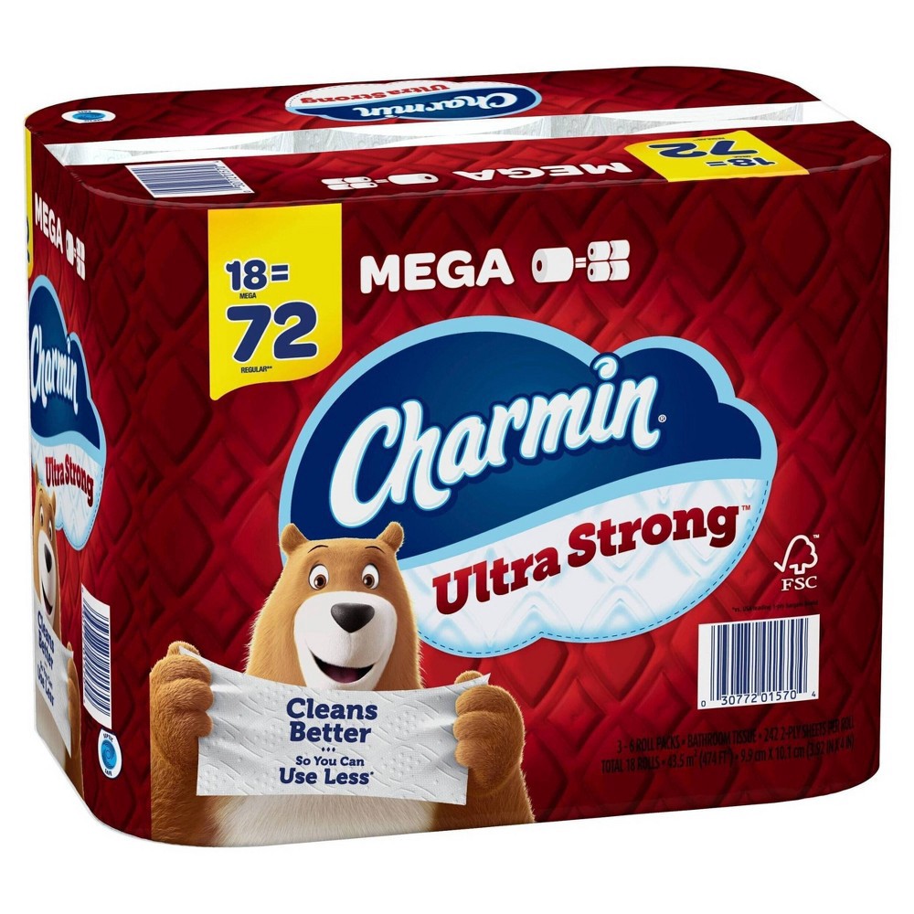 slide 2 of 5, Charmin Ultra Strong Toilet Paper Mega Rolls, 18 ct