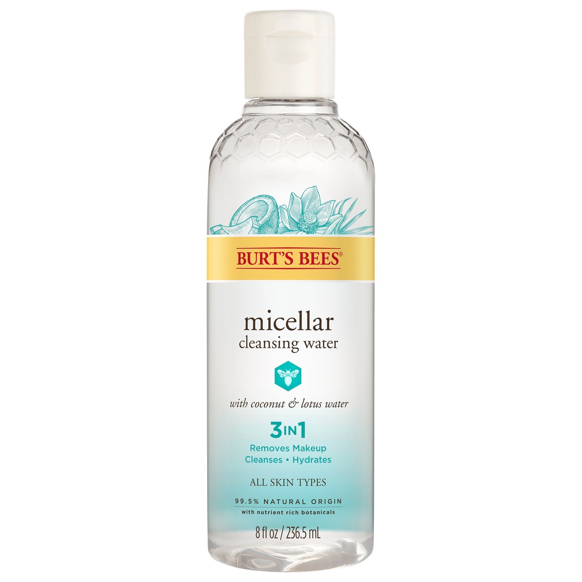 slide 1 of 16, Burt's Bees 3 in 1 Micellar Cleansing Water with Coconut & Lotus Water 8 fl oz, 8 oz