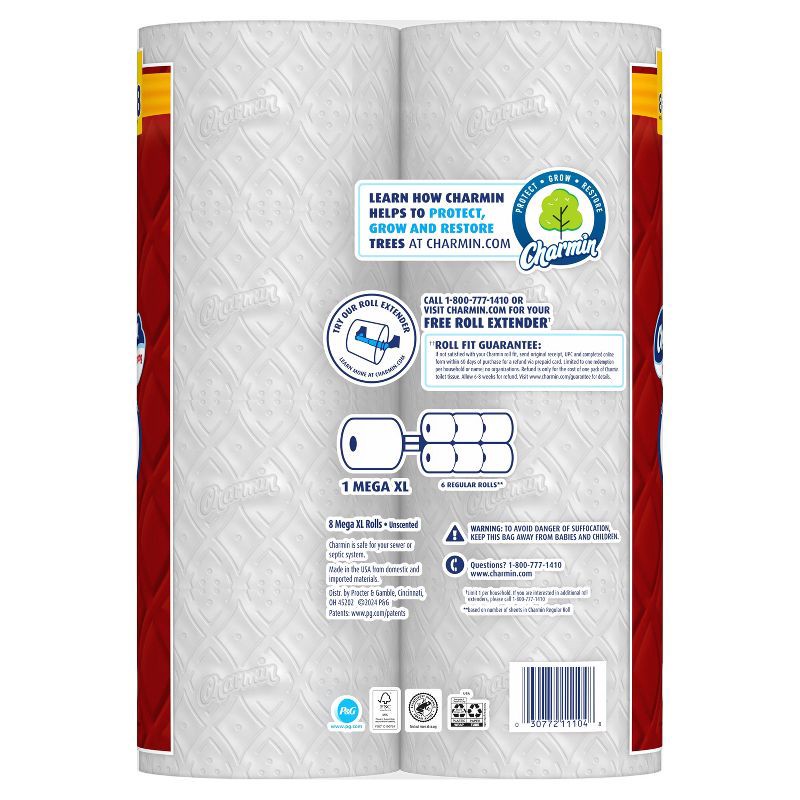 slide 13 of 17, Charmin Ultra Strong Toilet Paper - 8 Mega XL Rolls, 1 ct