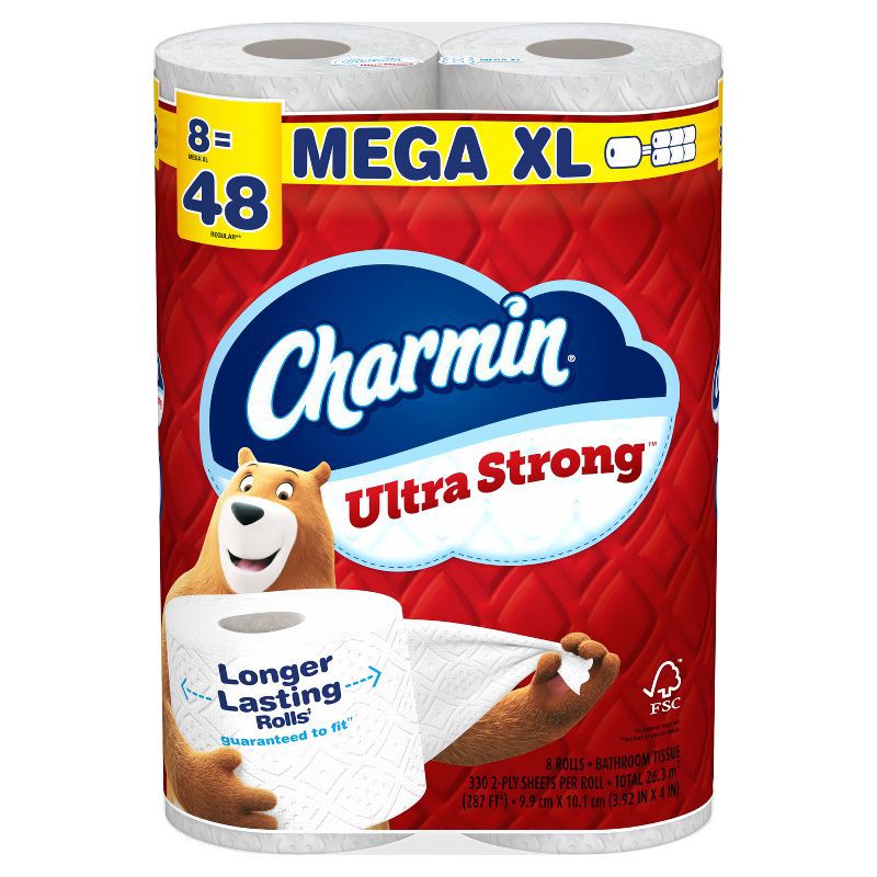 slide 1 of 15, Charmin Ultra Strong Toilet Paper - 8 Mega XL Rolls, 1 ct