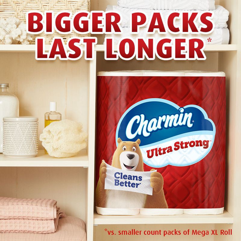 slide 11 of 15, Charmin Ultra Strong Toilet Paper - 8 Mega XL Rolls, 1 ct