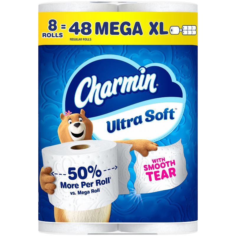 slide 1 of 16, Charmin Ultra Soft Toilet Paper - 8 Mega XL Rolls, 1 ct