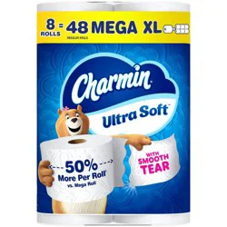 Charmin Ultra Soft Toilet Paper - 8 Mega XL Rolls: No Fragrance Added, Dye-Free, Non-Toxic