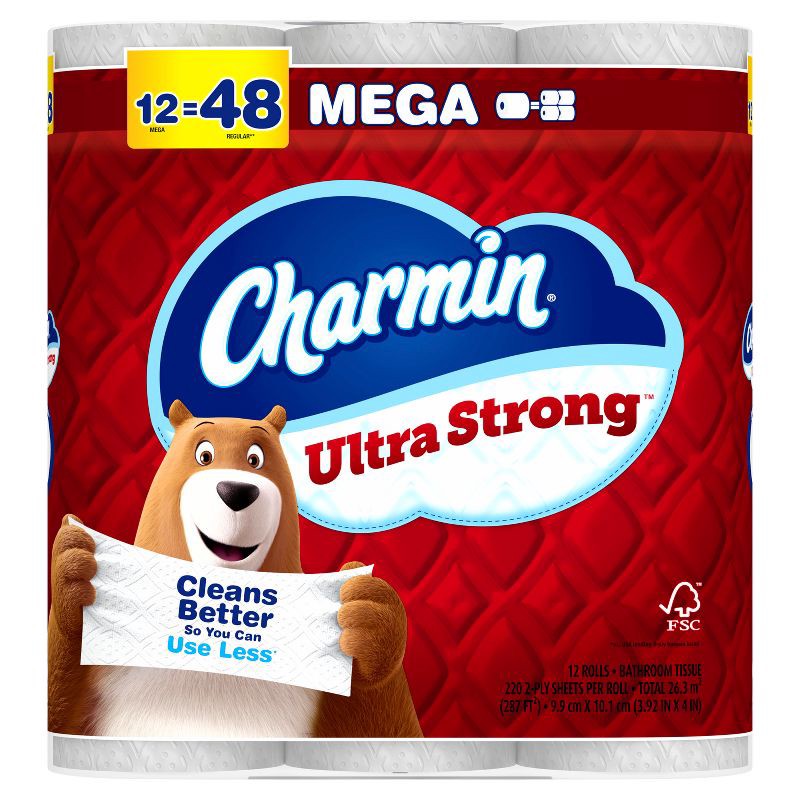 slide 14 of 16, Charmin Ultra Strong Toilet Paper - 12 Mega Rolls, 1 ct