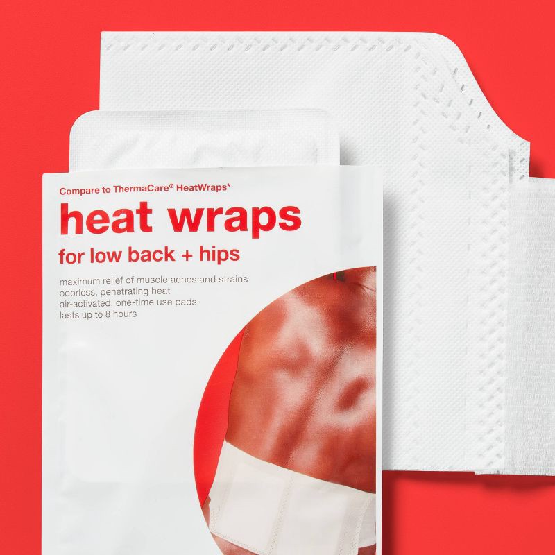 slide 2 of 4, Heat Wraps for Low Back + Hips - 3ct - up&up™, 3 ct