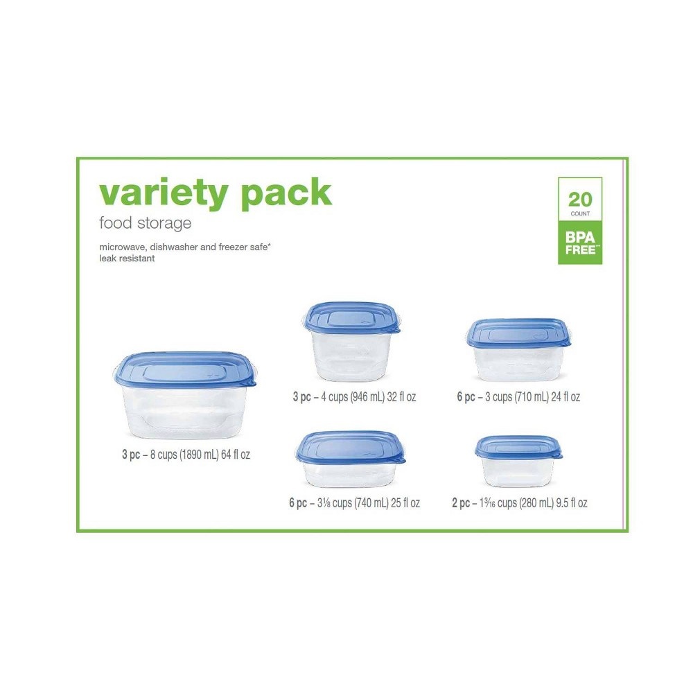 slide 3 of 3, Snap and Store Variety Pack Food Storage Container - up & up, 40 ct; 32 oz