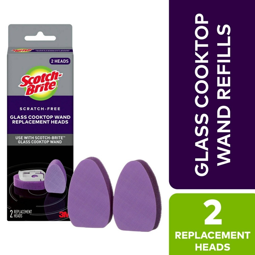 slide 2 of 6, Scotch-Brite Scratch-Free Glass Cooktop Wand Replacement Heads, 2 ct