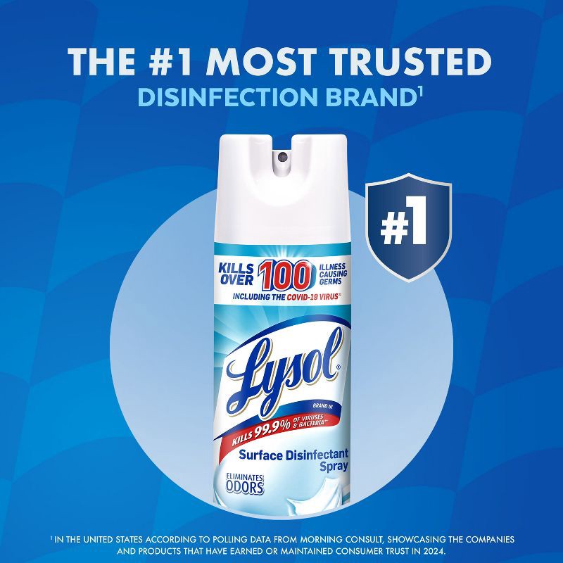 slide 3 of 12, Lysol Crisp Linen Disinfectant Spray - 19oz/2ct, 2 ct; 19 oz