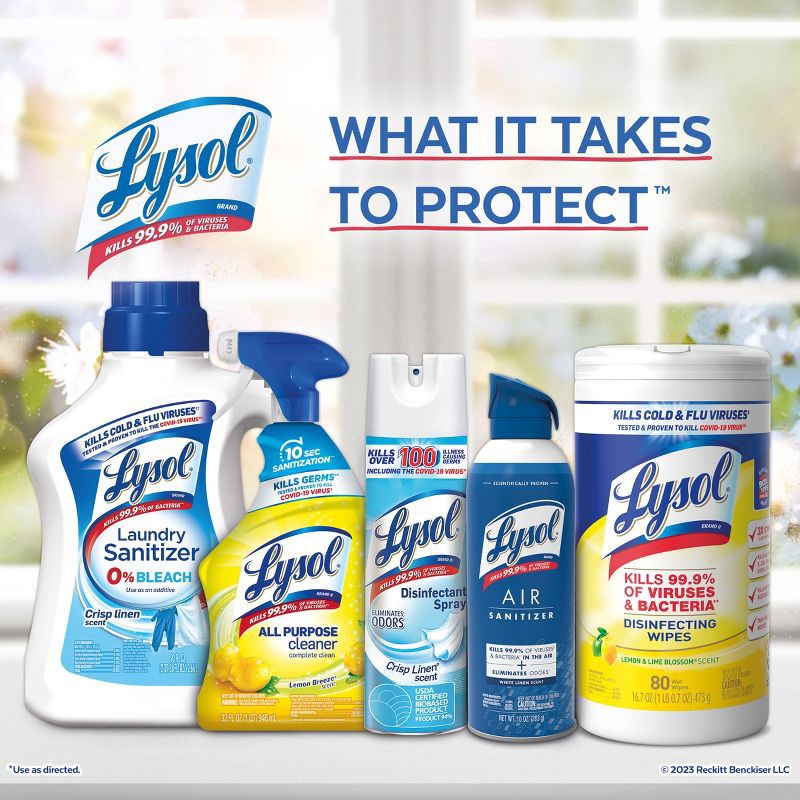 slide 12 of 12, Lysol Crisp Linen Disinfectant Spray - 19oz/2ct, 2 ct; 19 oz