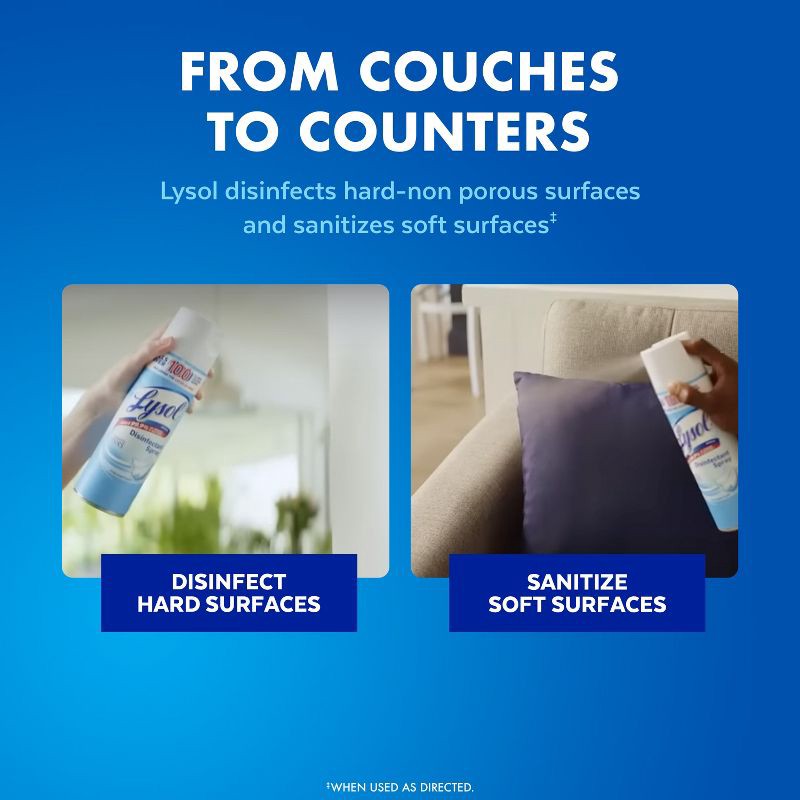 slide 4 of 11, Lysol Crisp Linen Disinfectant Aerosol Spray - 19oz/2ct, 2 ct; 19 oz