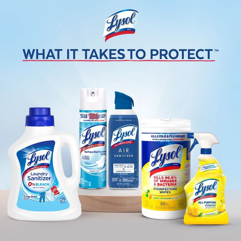 slide 9 of 12, Lysol Crisp Linen Disinfectant Spray - 19oz/2ct, 2 ct; 19 oz