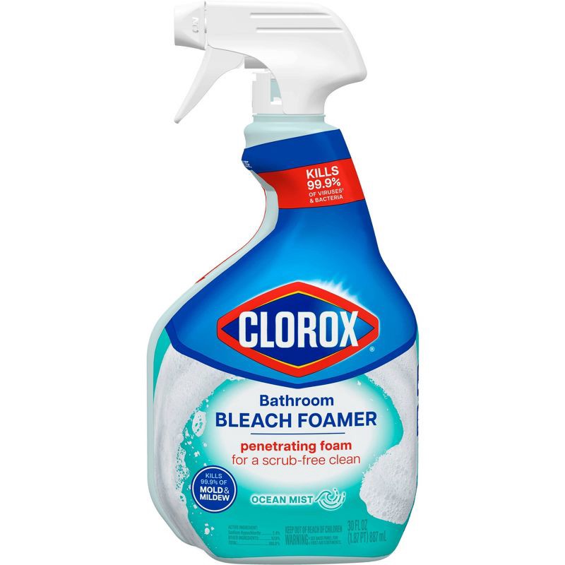 slide 2 of 15, Clorox Bathroom Foamer with Bleach Spray Bottle Ocean Mist - 30 fl oz, 30 fl oz