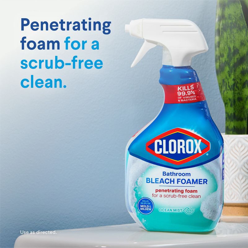 slide 3 of 13, Clorox Bathroom Foamer with Bleach Spray Bottle Ocean Mist - 30 fl oz, 30 fl oz